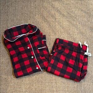 Born Red and Black Flannel Pattern Pajamas Medium - Long Sleeve and Pants